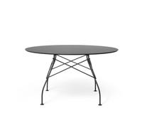 KARTELL table ronde pour l'extérieur GLOSSY OUTDOOR Ø 128 cm (Noir - Grès et acier peint)