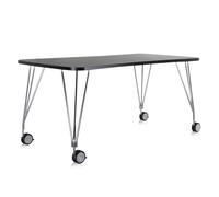 KARTELL table sur roulettes MAX (L 160 cm / Ardoise - Pleateau laminé anti-rayures / Structure en acier chromé)