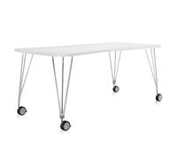 KARTELL table sur roulettes MAX (L 190 cm / Blanc zinc - Pleateau laminé anti-rayures / Structure en acier chromé)