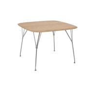 KARTELL table VISCOUNT OF WOOD 100 x 100 cm (Plateau en frêne, structure chromée - bois et métal)