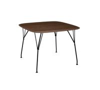 KARTELL table VISCOUNT OF WOOD 100 x 100 cm (Plateau en noyer, structure noire - bois et métal)