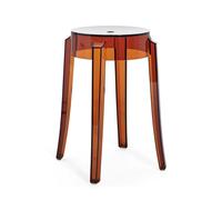 KARTELL tabouret CHARLES GHOST hauteur 46 cm (Ambre - Polycarbonate transparent)