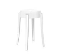 KARTELL tabouret CHARLES GHOST hauteur 46 cm (Blanc brillant - Polycarbonate coloré dans la masse)