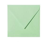 Karten & Co. Lot de 25 enveloppes 125 x 125 mm feuchtklebend 120 g/m² - Couleur au choix 12 Hellgrün