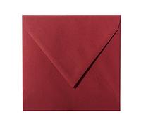 Karten & Co. Lot de 25 enveloppes 125 x 125 mm feuchtklebend 120 g/m² - Couleur au choix 24 Bordeaux