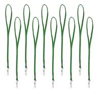 Karteo 10 x Lanyard vert tour de cou pour clés avec mousqueton pour porte-cartes d’identité Badge nominatif ou clé