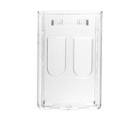 Karteo Porte-badge pour 2 cartes [1 pièce] Porte-badge vertical en plastique rigide transparent pour cartes d'identité