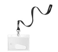 karteo® Porte-badges avec bande 16 mm Cordon porte-clés Lanyard Noir en plastique avec crochet rotatif en métal