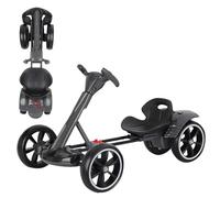 Karting Electrique Enfant 3-8 Ans, 6v Kart Electrique Pliable Enfant avec Siège Réglable Et Musique/Lumières Vitesse 5 Km/H Maximale 30kg 4 Roues pour Filles,Garçons (Black, Regular)
