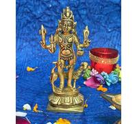 Kartique Kaal Bhairava en laiton avec statue de chien Maha Kala Dieu Vajrabhairava Yamantaka Murti Mahakal Bhairav Statue pour la maison Dcoraration Hauteur 14 cm Couleur dorée