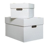 karton-billiger | Boîte de rangement avec couvercle boîte d'archivage 100% matériau recy oîte cadeau design moderne (6, XL - 50x35x30,5cm)