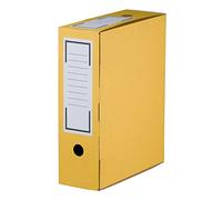 karton-billiger Lot de 20 boîtes de rangement pour archives - 100 mm - 4 couleurs différentes (jaune)