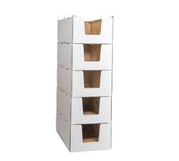karton-billiger | Lot de 4 boîtes empilables en carton ondulé - Blanc - Taille XL - 780 x 580 x 360 mm - Durable
