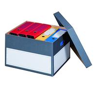 karton-billiger Lot de 5 Boîtes de Rangement d'Archivage Premium L avec Fond et Couvercle pour Classeurs A4