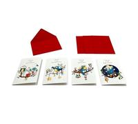 KARTOS 027.429901 cartes Noël, 4 personnes, Lot de 12 pièces, 11.7 x 17 cm