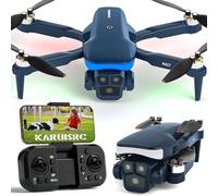 Karuisrc Drone avec Double Caméras 1080P Adulte,90° électrique réglable,Drones RC Pliables Lumière LED Bleue,Contrôle Gestuel Gravité,Positionnement Flux Optique,Fonctionnalités Adaptées Débutants