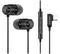 KARWL-E11D Écouteurs Stéréo Intra-Auriculaires Usb-C Avec Pilotes De 10 Mm,Boîtier En Métal,Prise En Forme De L,Contrôleur Intégré,Son Hifi,Noir