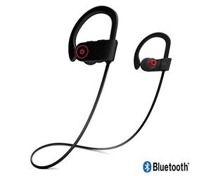 KARYLAX Écouteurs Bluetooth Tour de Cou Noir Stéréo Microphone Kit Main Libre Piéton Oreillette Intra-Auriculaires pour Android iOS Windows Tablette Smartphones PS4