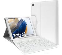 Karylax - Étui de Protection Blanc Clavier Azerty Bluetooth pour Galaxy Tab A8 10,5 Pouces 2021 2022 (SM-X200/SM-X205)