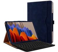 karylax - Étui de Protection Bleu + Clavier Bluetooth AZERTY pour Samsung Galaxy Tab S8 (SM-X700, SM-X706) Bleu