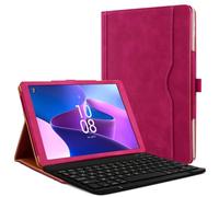 Karylax - Étui de Protection Rose + Clavier AZERTY Français Bluetooth pour Tablette Lenovo Tab M10 Plus 10.61 Pouces (3ème Génration - 2022)
