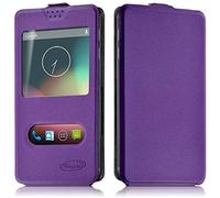 KARYLAX - Étui de Protection S-View à clapet Universel M (Ref.Violet) Compatible pour Smartphone Logicom EZY 2
