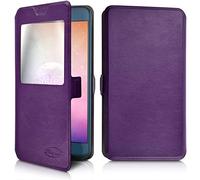 KARYLAX - Étui de Protection S-View Universel M (Ref.Violet) Compatible pour Smartphone Logicom EZY 2