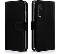 KARYLAX Étui de Protection Style Portefeuille et Mode Support, Étui Porte-Carte (Noir) pour Oppo Find X2 Pro (2020) 6.7 Pouces