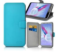 KARYLAX Étui porte-carte universel pour Logicom Le Swipe - semi-rigide blanc/bleu, synthétique, rabat