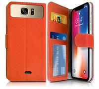 KARYLAX - Etui Portefeuille Orange (Ref.1-A) pour Smartphone Logicom Le Wave