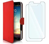 KARYLAX Pack 2 Verres Flexibles + Etui Portefeuille (S-Corail) pour LOGICOM Le Hola FR