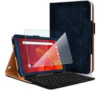 KARYLAX Pack Etui de Protection (Bleu) + Clavier Azerty Bluetooth + Protection d'écran en Verre Flexible pour Tablette Logicom La Tab 105