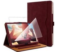 Karylax - Pack Étui de Protection Couleur Bordeau + 1 Verre Trempé pour Tablette Huawei Mediapad M5 Lite 10,1 Marron