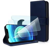 KARYLAX Pack étui universel + 2 verres trempés pour LOGICOM Le Connect - Bleu - Protection maximale