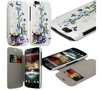 KARYLAX Seluxion - Coque Housse Etui à Motif HF01 Rabat latéral et Porte-Carte pour Wiko Darkfull + Film de Protection