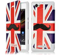 KARYLAX Seluxion - Coque Housse Etui à Motif KJ22 Rabat latéral et Porte-Carte pour Sony Xperia M + Film de Protection