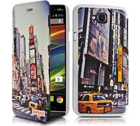 KARYLAX Seluxion - Coque Housse Etui à Motif KJ26B Rabat latéral et Porte-Carte pour Wiko Slide + Film de Protection