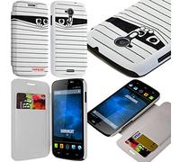 KARYLAX Seluxion - Coque Housse Etui à Motif SC04 Rabat latéral et Porte-Carte pour Wiko Darknight + Film de Protection