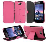KARYLAX Seluxion - Coque Housse Etui avec Rabat Latéral Fonction Support pour Wiko Cink Peax/Peax 2 Couleur Rose