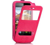 KARYLAX Seluxion - Etui Coque Silicone S-View Couleur Rose Fushia Universel XS pour Ice Phone Twist