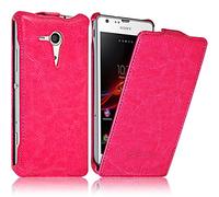 KARYLAX Seluxion - Housse Etui Coque Rigide à Clapet pour Sony Xperia SP Couleur Rose Fushia + Film de Protection