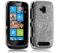 KARYLAX Seluxion - Housse Etui Coque Rigide pour Nokia Lumia 610 Style Paillette Couleur Argent