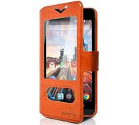 KARYLAX Seluxion - Houuse Etui S-View Universel M Couleur Orange pour Orange Doro 8031