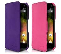 KARYLAX Seluxion - Lot de 2 Etuis Support Violet - Rose pour Wiko Rainbow 4G + 2 Films de Protection