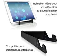 KARYLAX Seluxion - Support Universel Pliable de Poche Couleur Noir pour Tablette et Smartphone Samsung Galaxy Tab S2,Tab E9,6, Tab A, Note