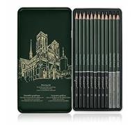 KASAFE Crayons de Dessin, Ensemble de Crayons à Esquisser, 9 Crayons en Graphite (2H-8B) & 3 Crayons au Fusain, Fournitures d'Art Non-Toxiques pour Artistes, Débutants, Étudiants, pour le Dessin