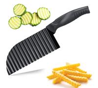Kasanni Couteau Ondulé, Couteau Ondulé pour Frites, Couteau à Forme d'onde en Acier Inoxydable, Coupe Pomme de Terre pour Adultes et Enfants, Couteau à Pomme pour Légumes, Salades, Fruits