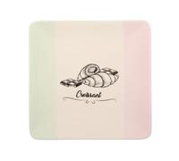 KASANOVA Assiette carrée croissant 20 x 20 cm en terre cuite Cake