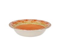 KASANOVA Assiette creuse céramique 21,5 cm orange et vert Mirage