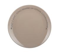 KASANOVA Assiette plate taupe avec inscription 27 cm en stoneware gris Table